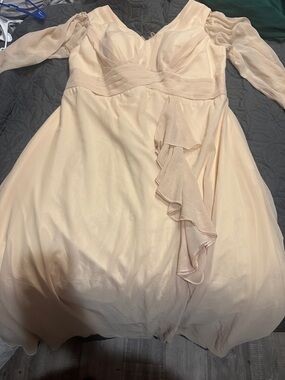 Elegant V-Neck Chiffon Evening Dress in Blush